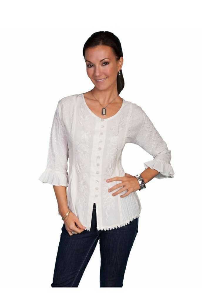 NWOT Scully Womens size XXL Ivory  blouse